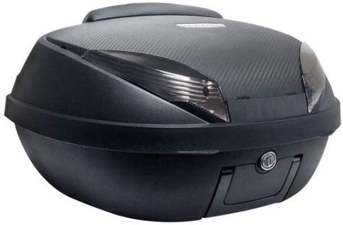 Festnight Top Case Moto 72L - Coffre Arrière 2 Casques Avec Réflecteur - Noir Mat