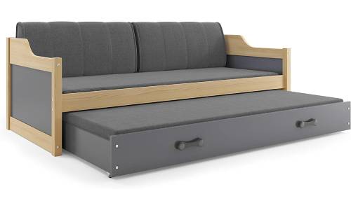 Lit Superposé Triple Convertible 90x200cm - Cadre Pin Et MDF, Avec Barrières Hautes Et Escalier, Blanc